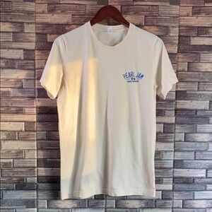 EUC Pearl Jam 9/15/23 Fort Worth Tx Pearl Ivory Canvas Medium Concert T Shirt
